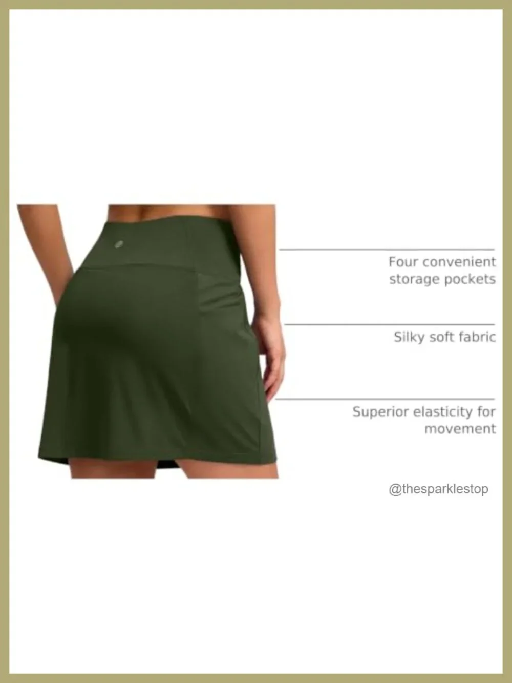High Waisted Golf Skort with 4 Pockets, Built-in Mesh Shorts, Moisture-Wicking,